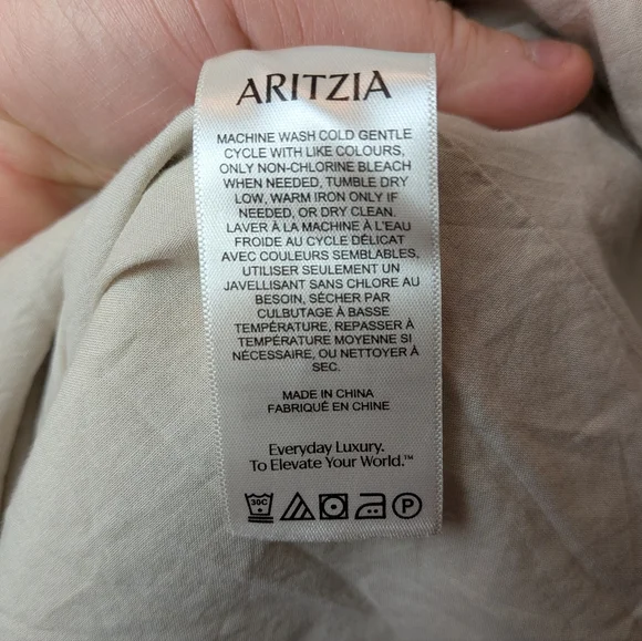 WILFRED ARITZIA Lover Linen Babydoll Mini Dress 100% Linen Size Large - Picture 12 of 16